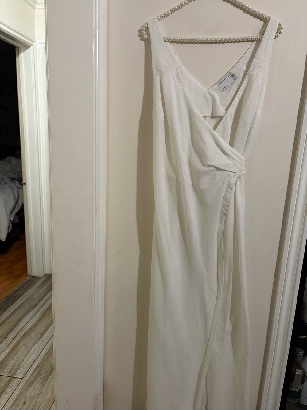 ASOS Cream Wrap Midi Dress